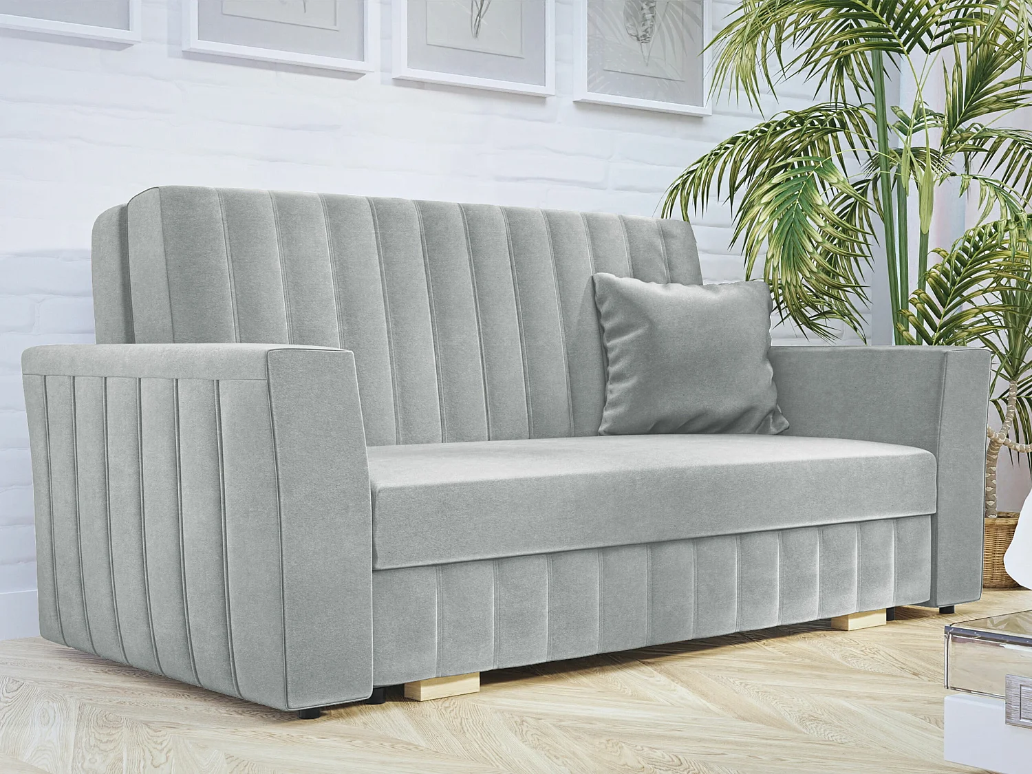 Canapé convertible Columbus 137, Boîte de literie, 83x160x98cm, Mobilier déjà assemblé