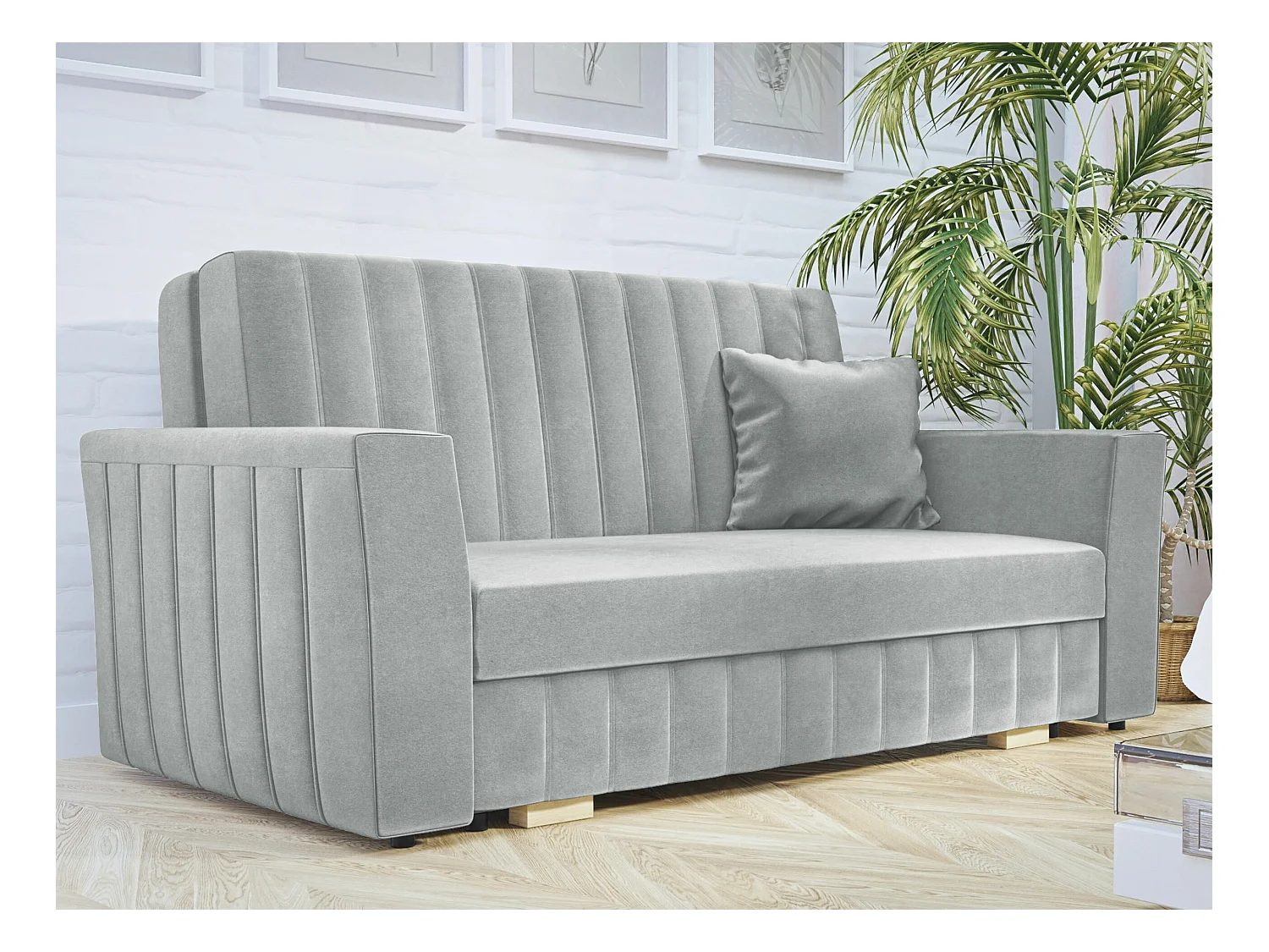 Canapé convertible Columbus 137, Boîte de literie, 83x160x98cm, Mobilier déjà assemblé
