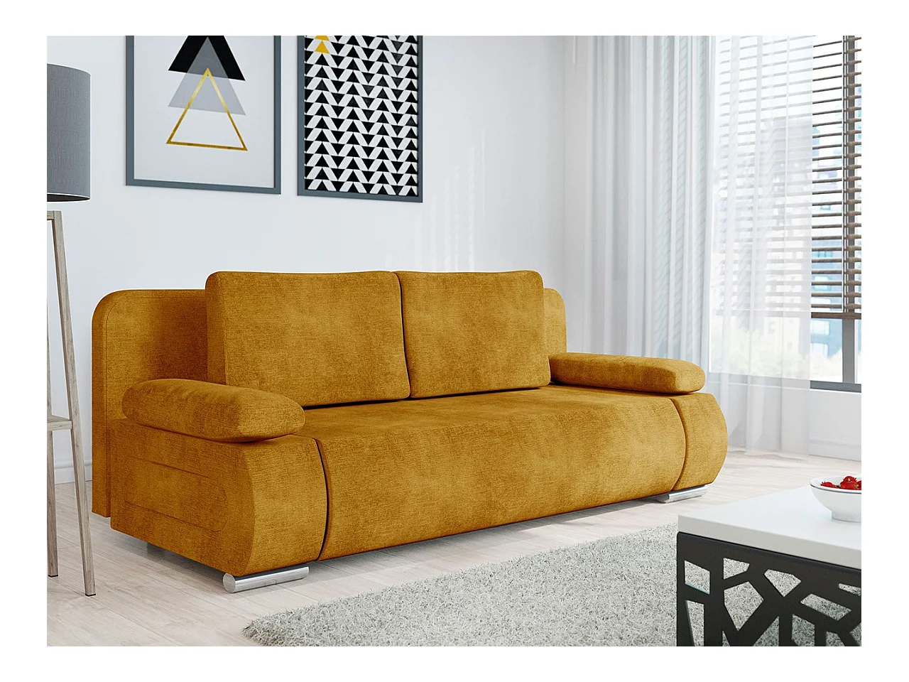 Canapé convertible Comfivo 144, Boîte de literie, 77x200x92cm