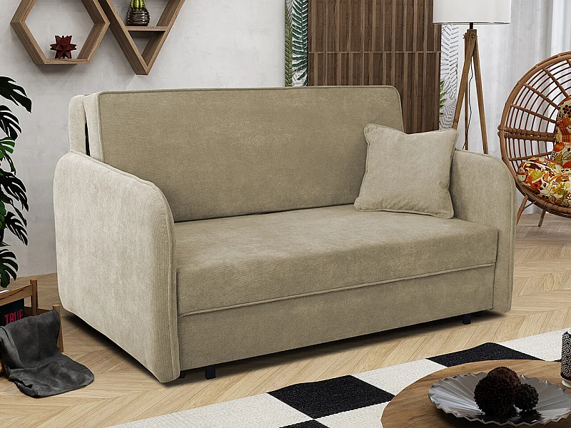 Sofá-cama Columbus 123, Almacenaje, 85x145x98cm, Muebles ya montados