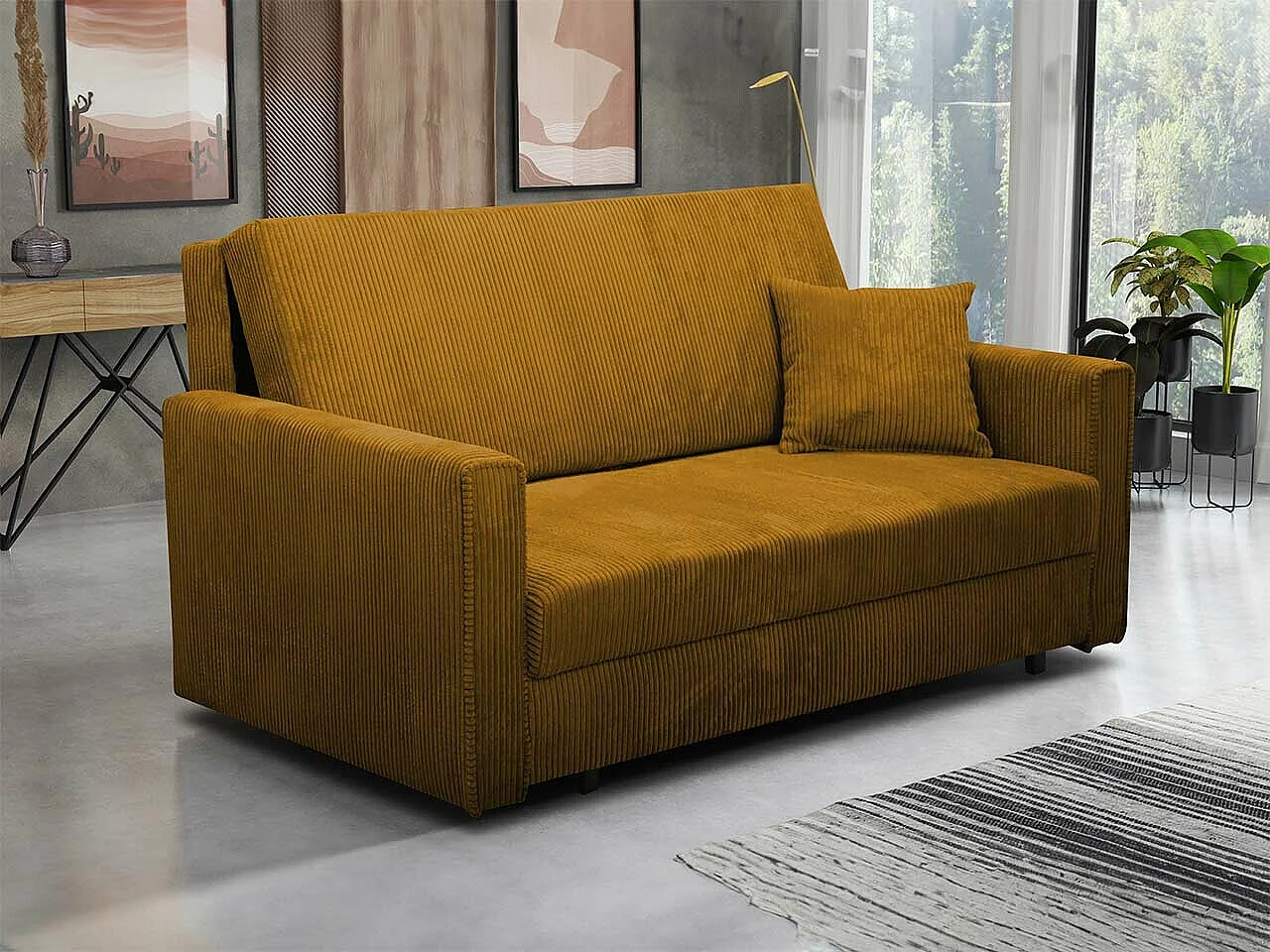 Sofá-cama Columbus 188, Almacenaje, 85x153x98cm, Muebles ya montados