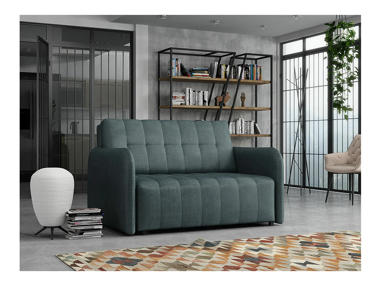Canapé convertible Columbus 177, Boîte de literie, 85x125x98cm, Mobilier déjà assemblé