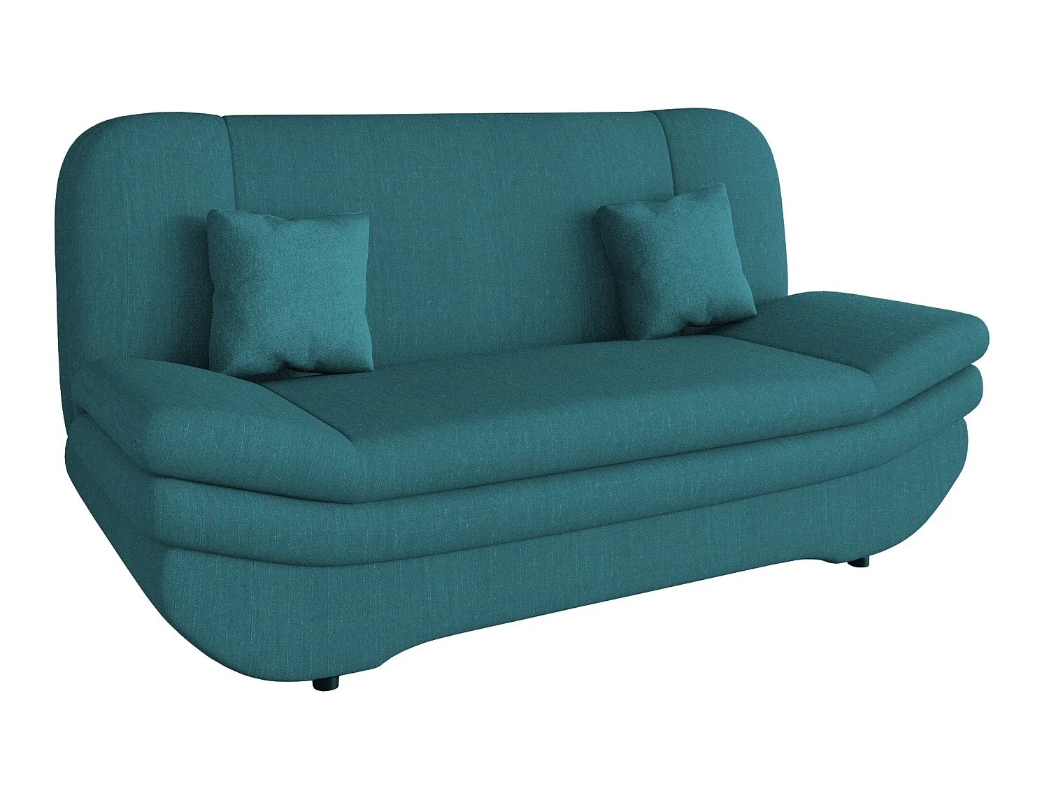 Canapé convertible clic-clac 2 places en tissu bleu turquoise 95x200x90 cm