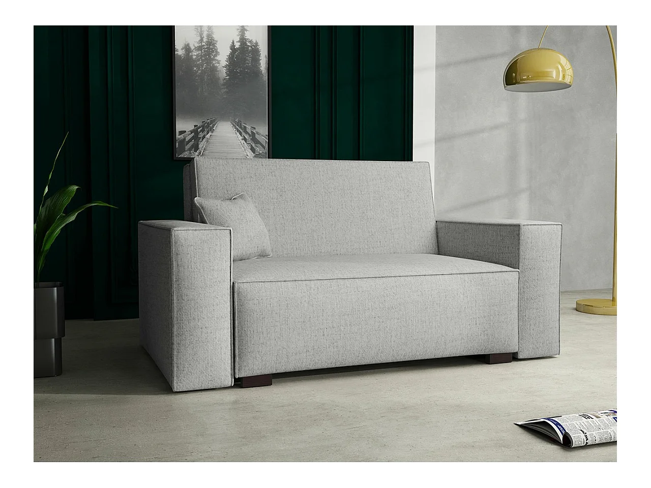 Canapé convertible Columbus 194, Boîte de literie, 85x152x98cm, Mobilier déjà assemblé
