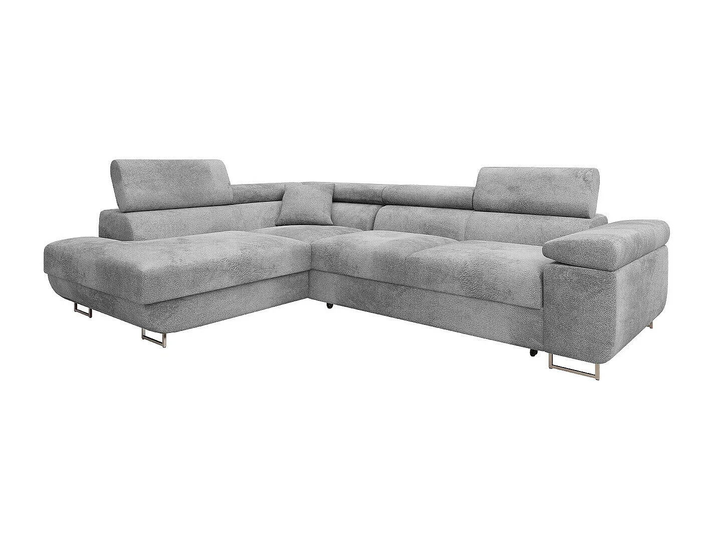 Sofá rinconero Comfivo Eliferu 101, Gris, Función de descanso, Almacenaje, 274x203x70cm