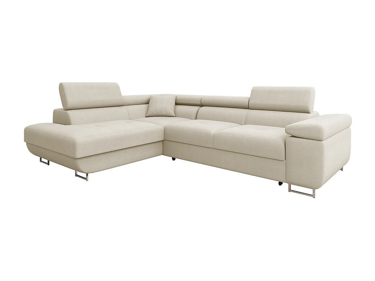 Sofá rinconero Comfivo Eliferu 101, De color marrón claro, Función de descanso, 274x203cm