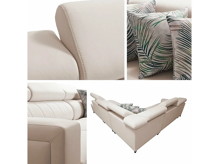 Canapé d'angle Sarasota 156, Rose, Disponible, 302x275x83cm