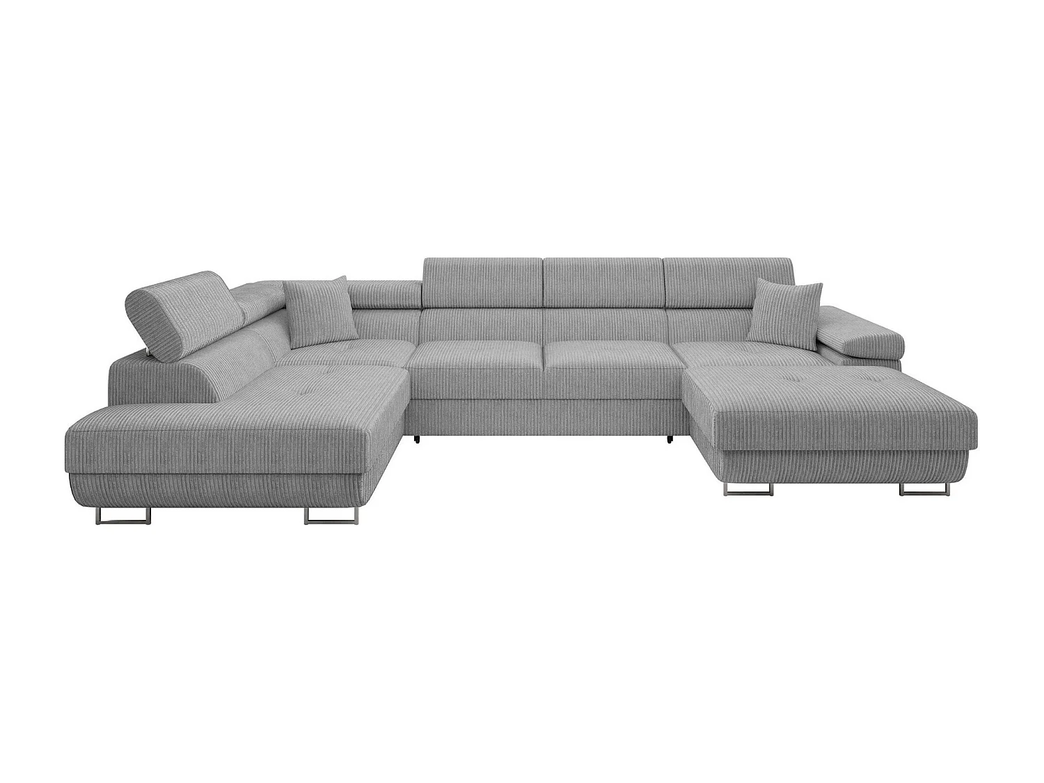 Canapé d'angle Comfivo Vinetum III, Gris clair, Disponible, 346x203x70cm