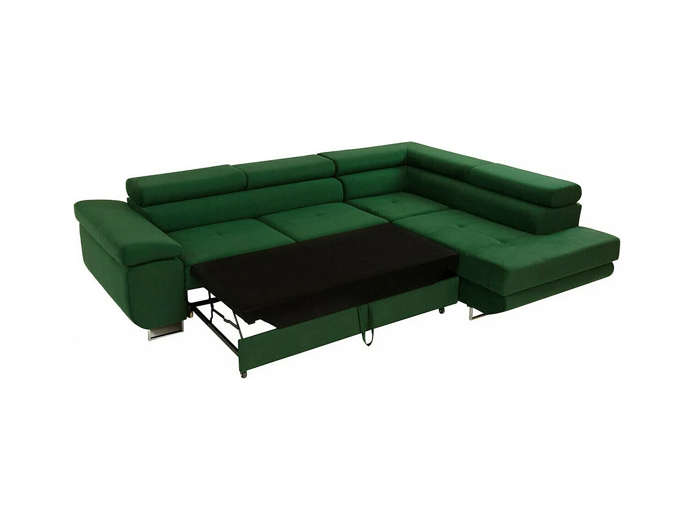 Canapé d'angle Comfivo Eliferu 101, Brun clair, Fonction de couchage, Boîte de literie,