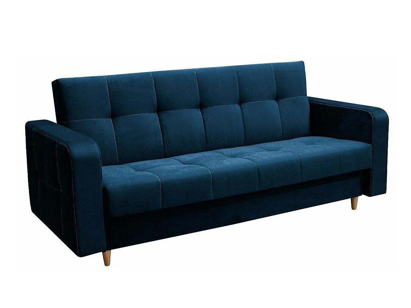 Canapé convertible clic-clac 2 places en tissu bleu EDINBURG 98x223x93 cm