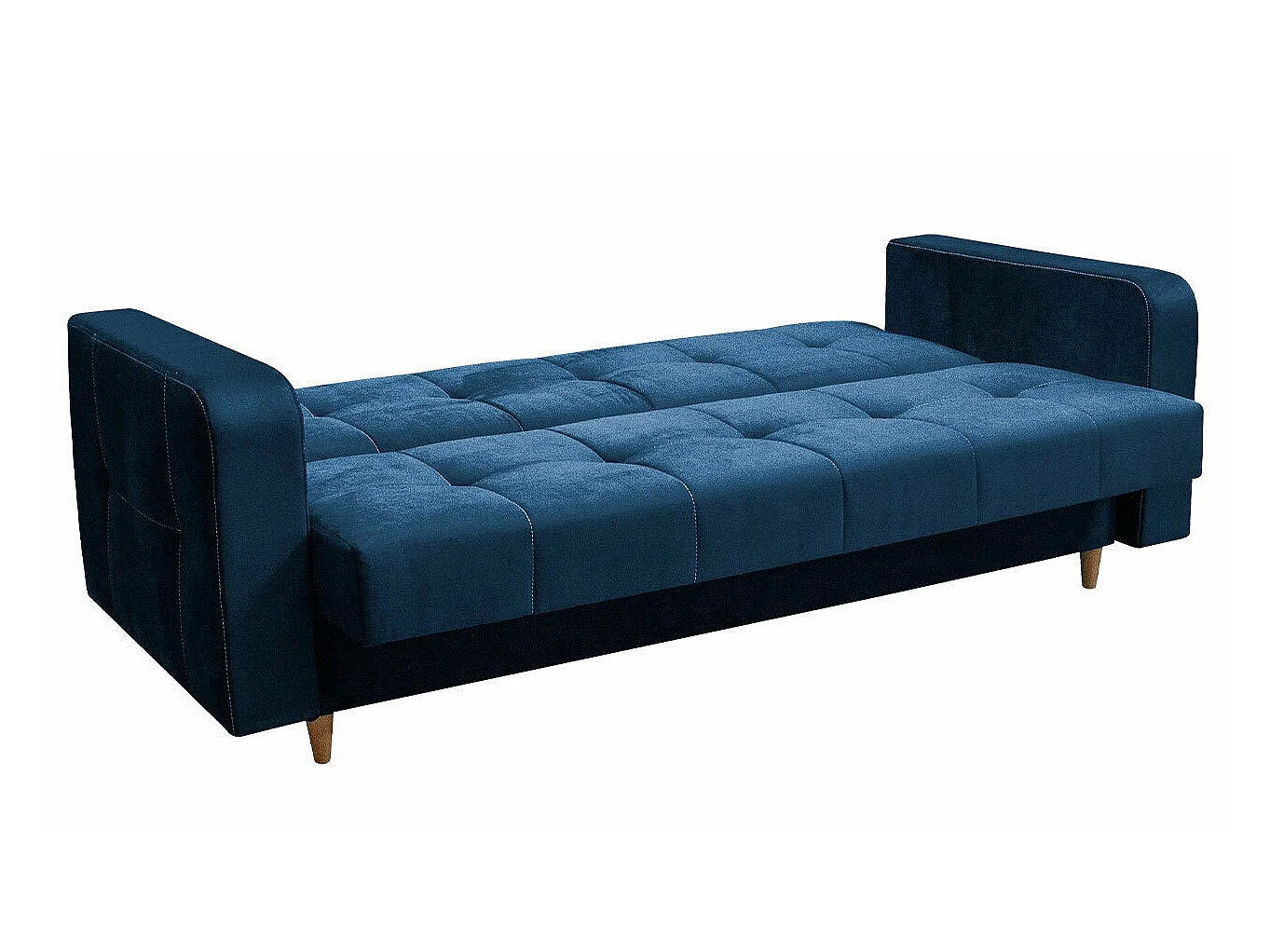 Canapé convertible clic-clac 2 places en tissu bleu EDINBURG 98x223x93 cm