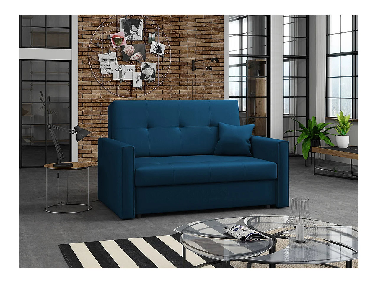 Canapé convertible Columbus 105, Boîte de literie, 85x133x98cm, Mobilier déjà assemblé