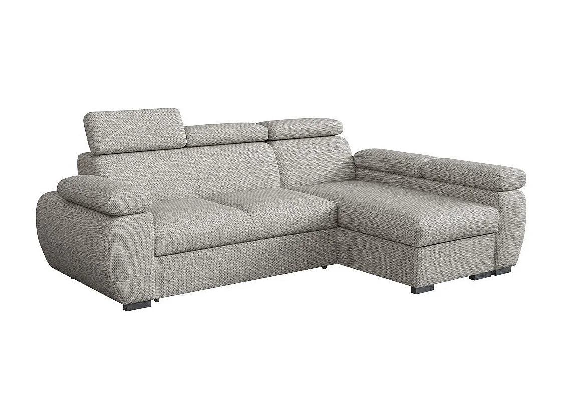 Sofá rinconero Columbus 132, Gris, Función de descanso, Almacenaje, 255x170x85cm