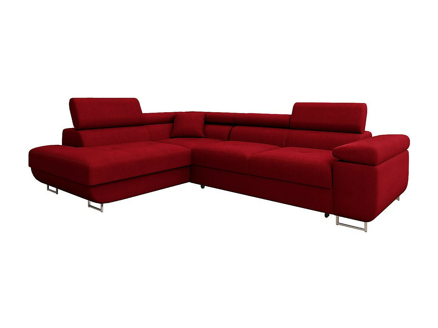 Sofá rinconero Comfivo Eliferu 101, Rojo, Función de descanso, Almacenaje, 274x203x70cm