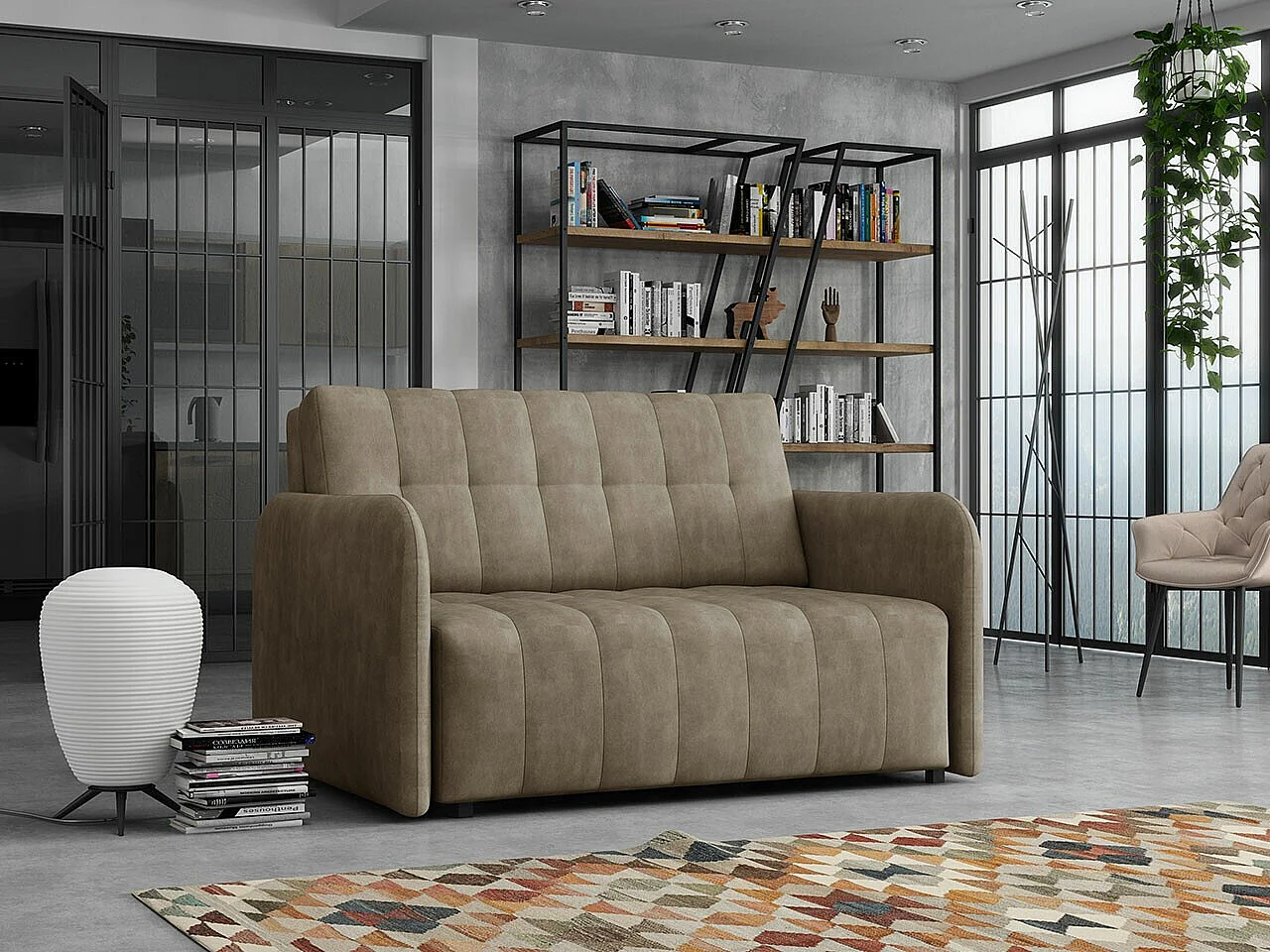 Canapé convertible Columbus 177, Boîte de literie, 85x125x98cm, Mobilier déjà assemblé