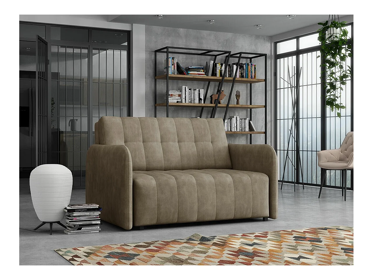 Canapé convertible Columbus 177, Boîte de literie, 85x125x98cm, Mobilier déjà assemblé