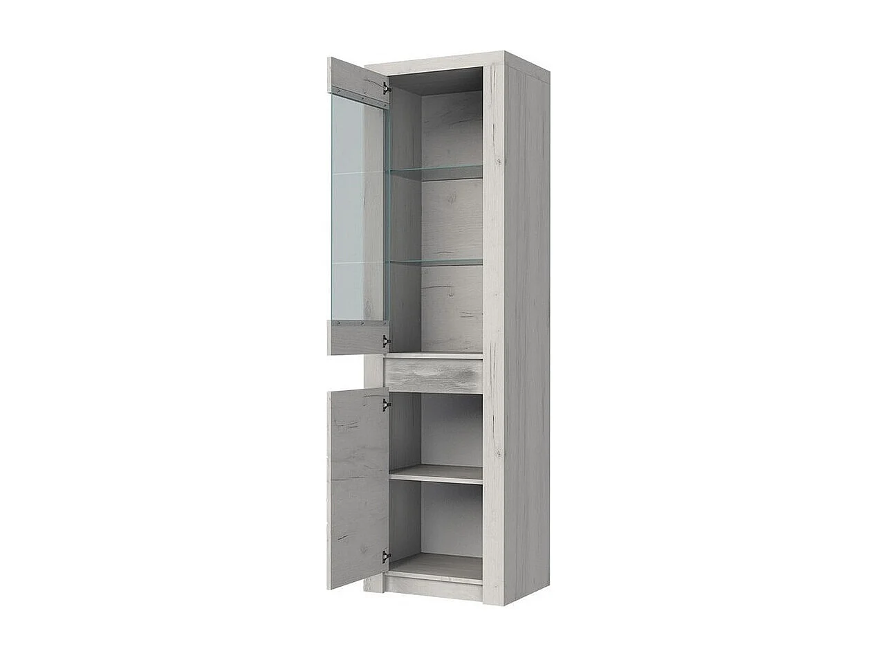 Estantería Serfeno 102, Cerrable|Con puertas, Vidrio|Aglomerado laminado, 192x56x42cm