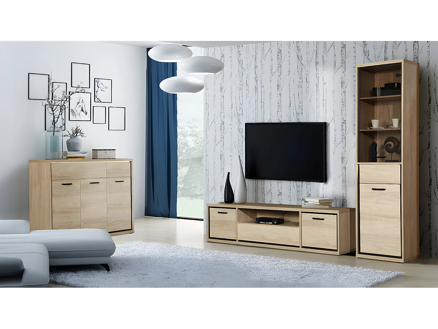 Étagère Etrmoni 108, Fermé|Avec tiroirs|Avec des portes, Stratifié, Nombre de tiroirs: 1