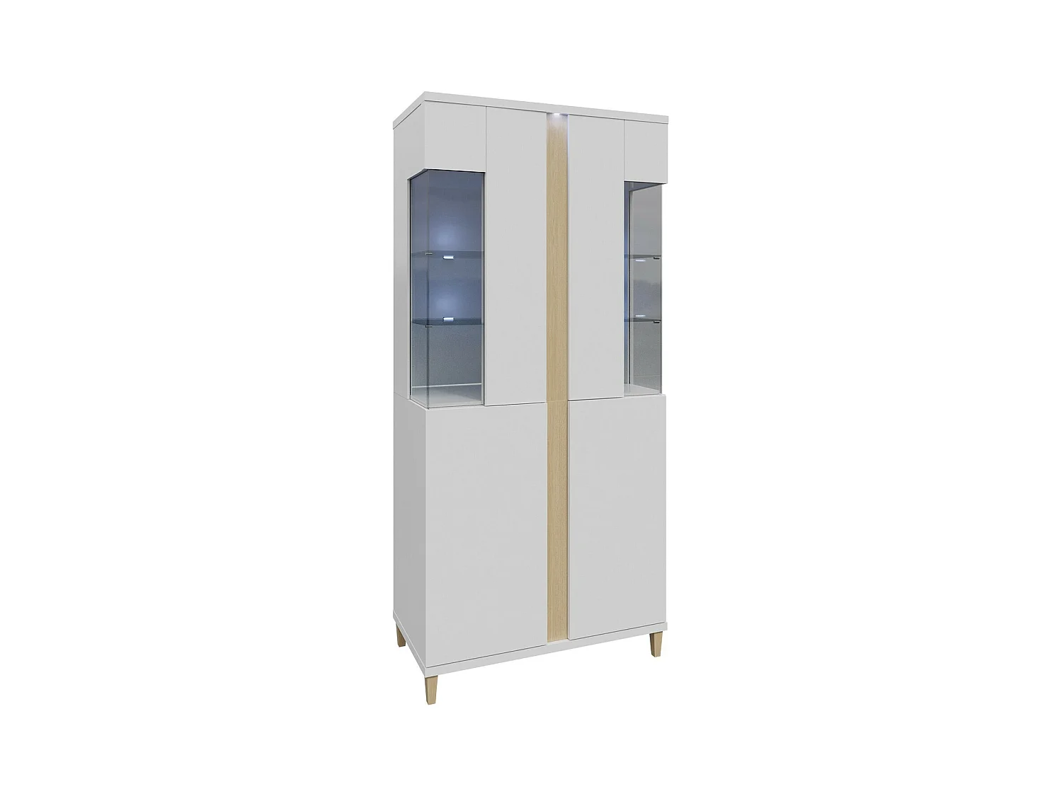 Étagère Livseri 116, Avec des portes|Fermé, Verre|Stratifié, Le nombre de portes: 4, 92cm