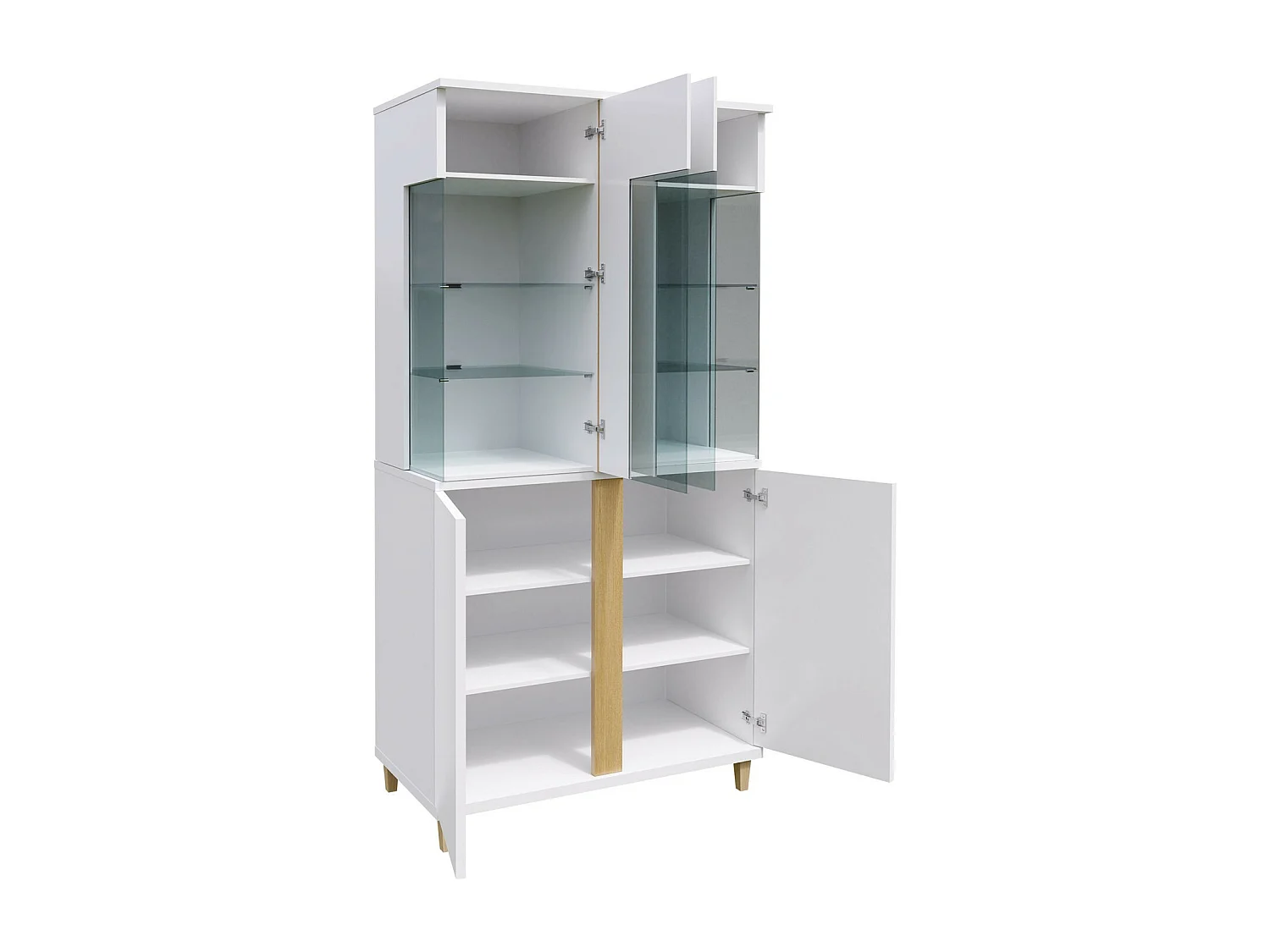 Étagère Livseri 116, Avec des portes|Fermé, Verre|Stratifié, Le nombre de portes: 4, 92cm