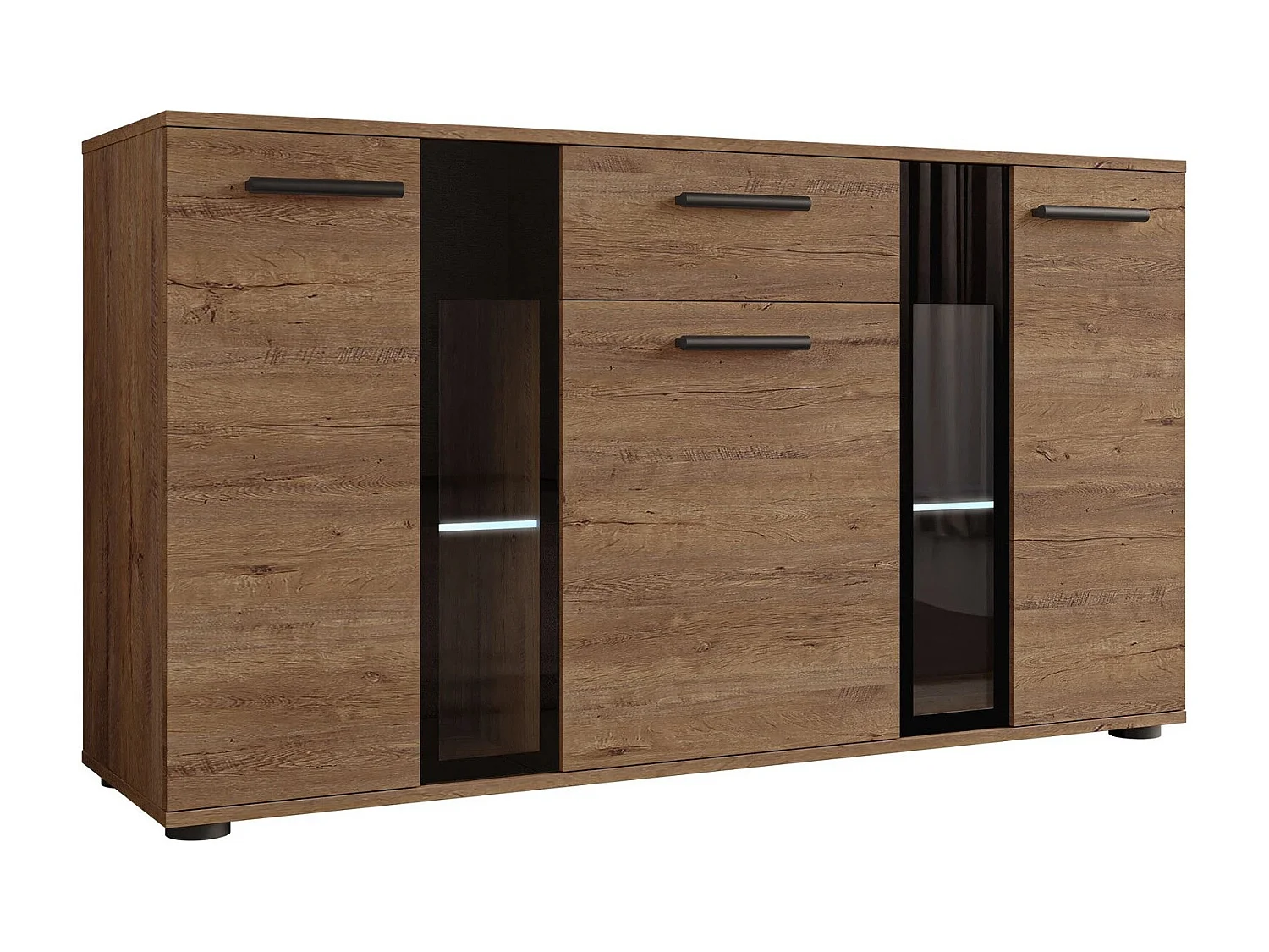 Commode Tucson 114, Chêne de Lefkas, Tiroirs et portes, Nombre de tiroirs: 1, 80x141x41cm