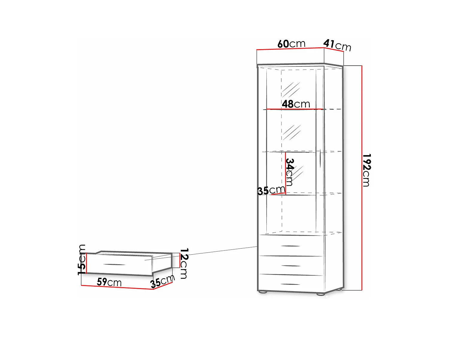 Estante Tornola 102, Pode ser fechado, Placa de aglomerado laminado