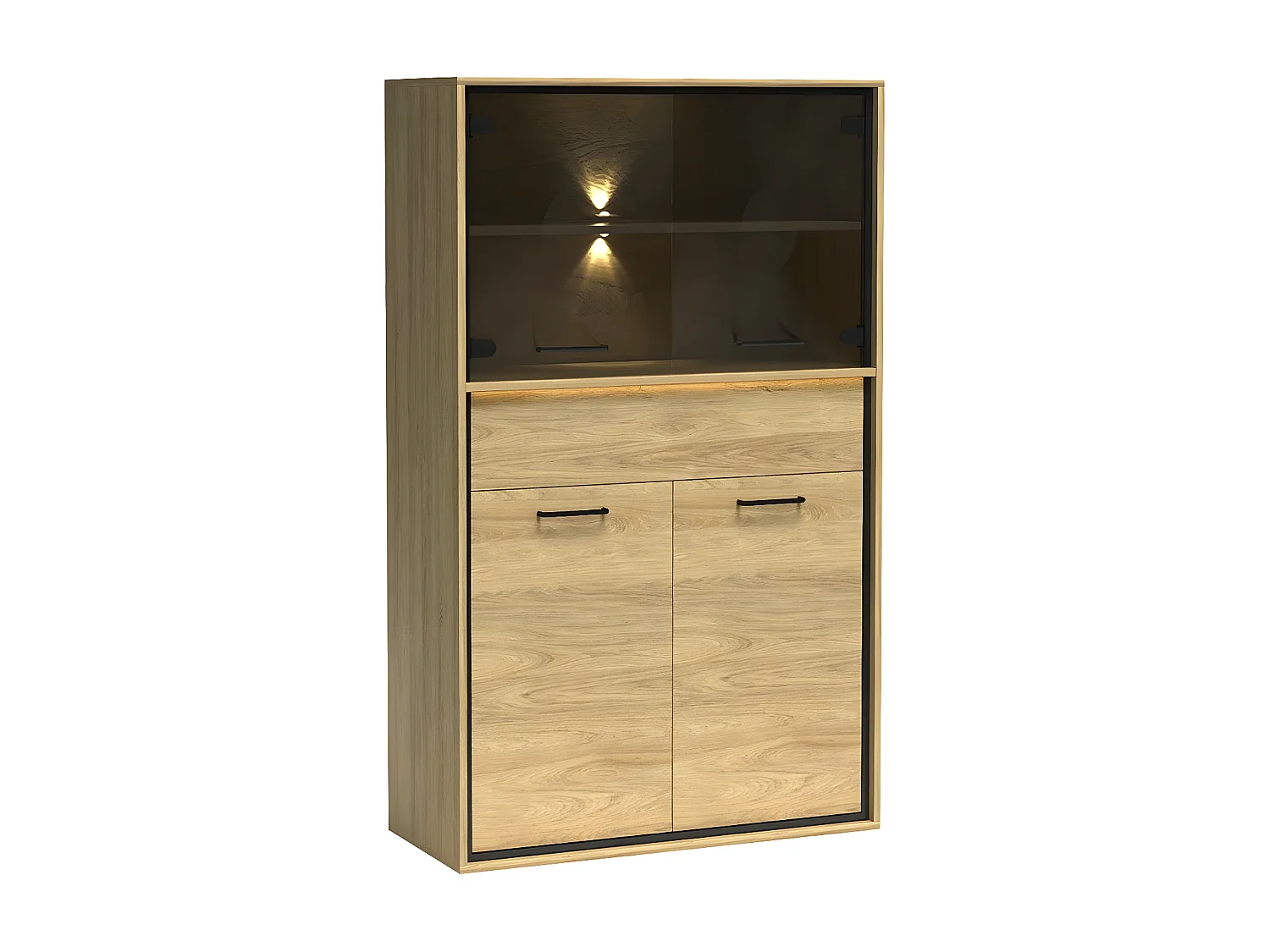 Étagère Etrmoni 107, Fermé|Avec tiroirs|Avec des portes, Stratifié, Nombre de tiroirs: 1