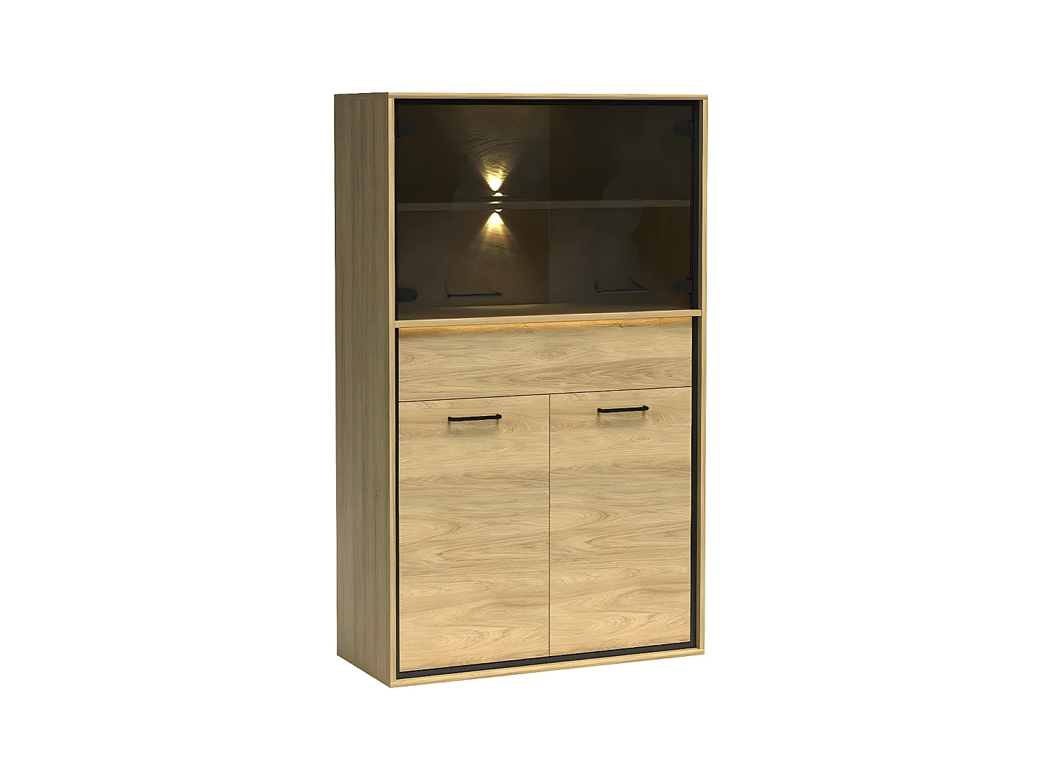 Estantería Etrmoni 107, Cerrable|Con cajones|Con puertas, Aglomerado laminado, 157x92cm
