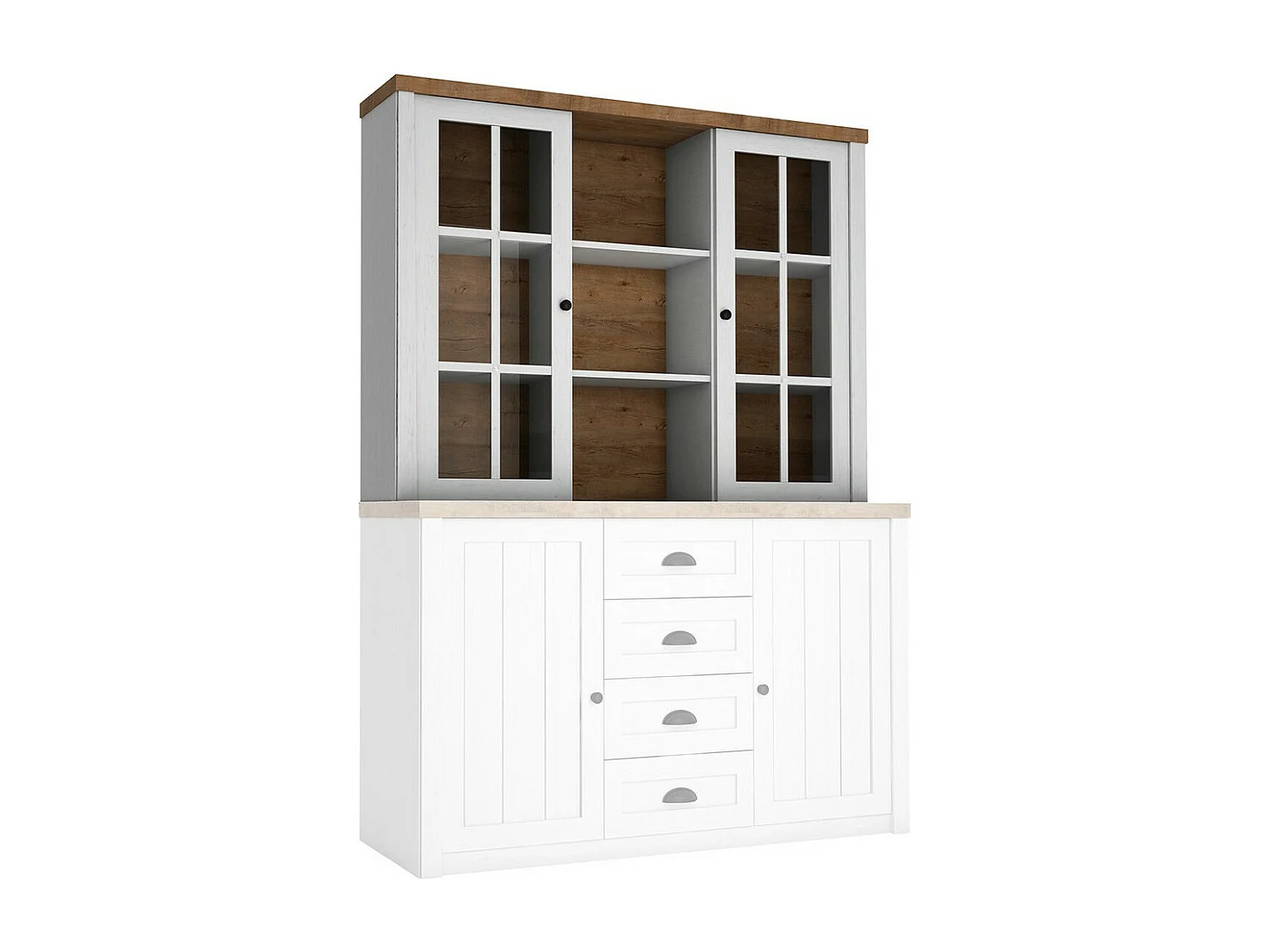 Aparador Ferdore 143, Roble de lefkada|Pino Anderson, 111x130cm, Número de puertas: 235cm