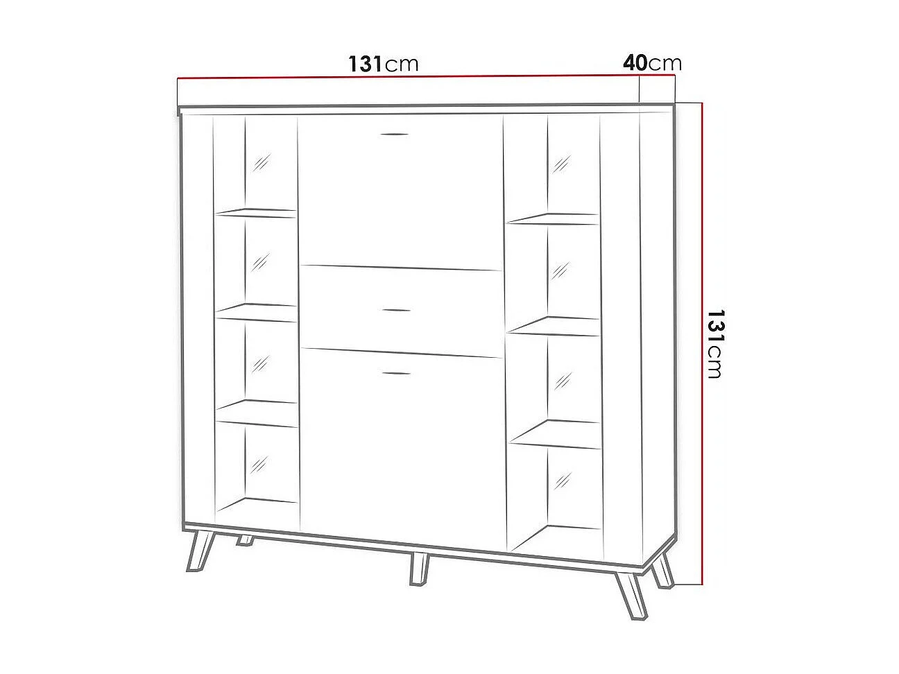 Commode Talsere 102, Noir|Chêne de Lefkas, Avec tiroirs et portes, Nombre de tiroirs: 1,