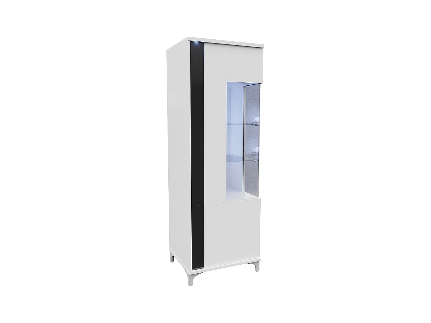 Étagère Livseri 107, Avec des portes|Fermé, Stratifié|Verre, Le nombre de portes: 2, 52cm
