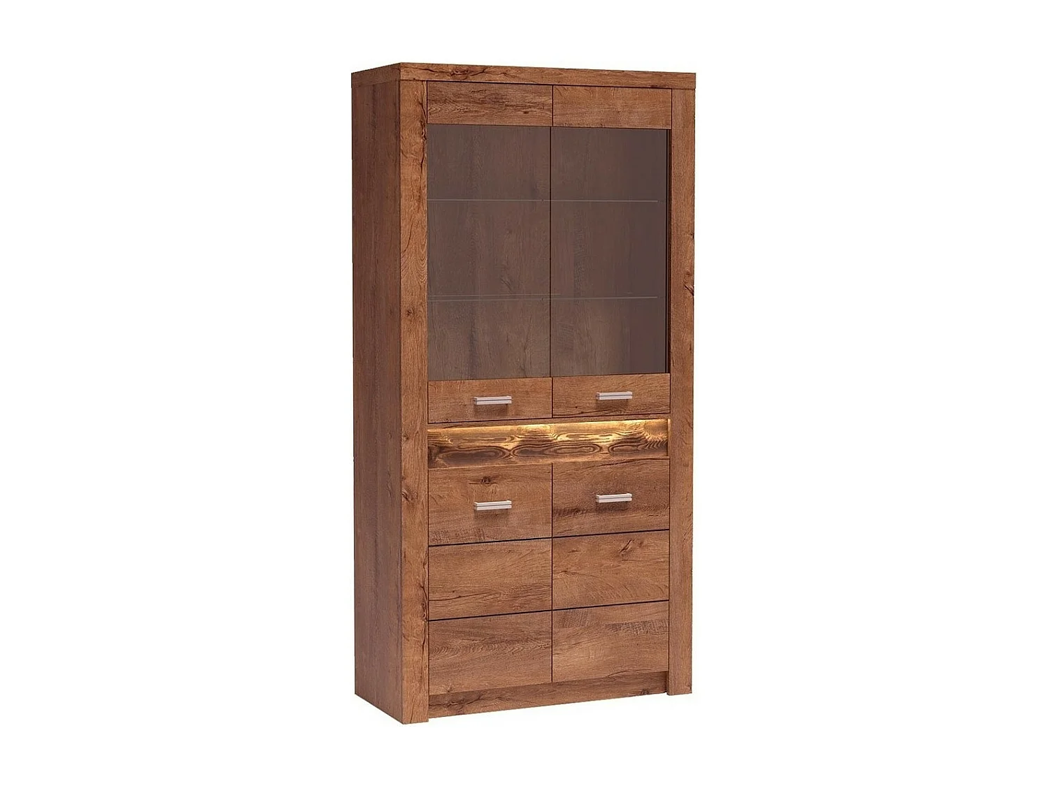 Estantería Serfeno 101, Cerrable|Con puertas, Vidrio|Aglomerado laminado, 192x93x42cm