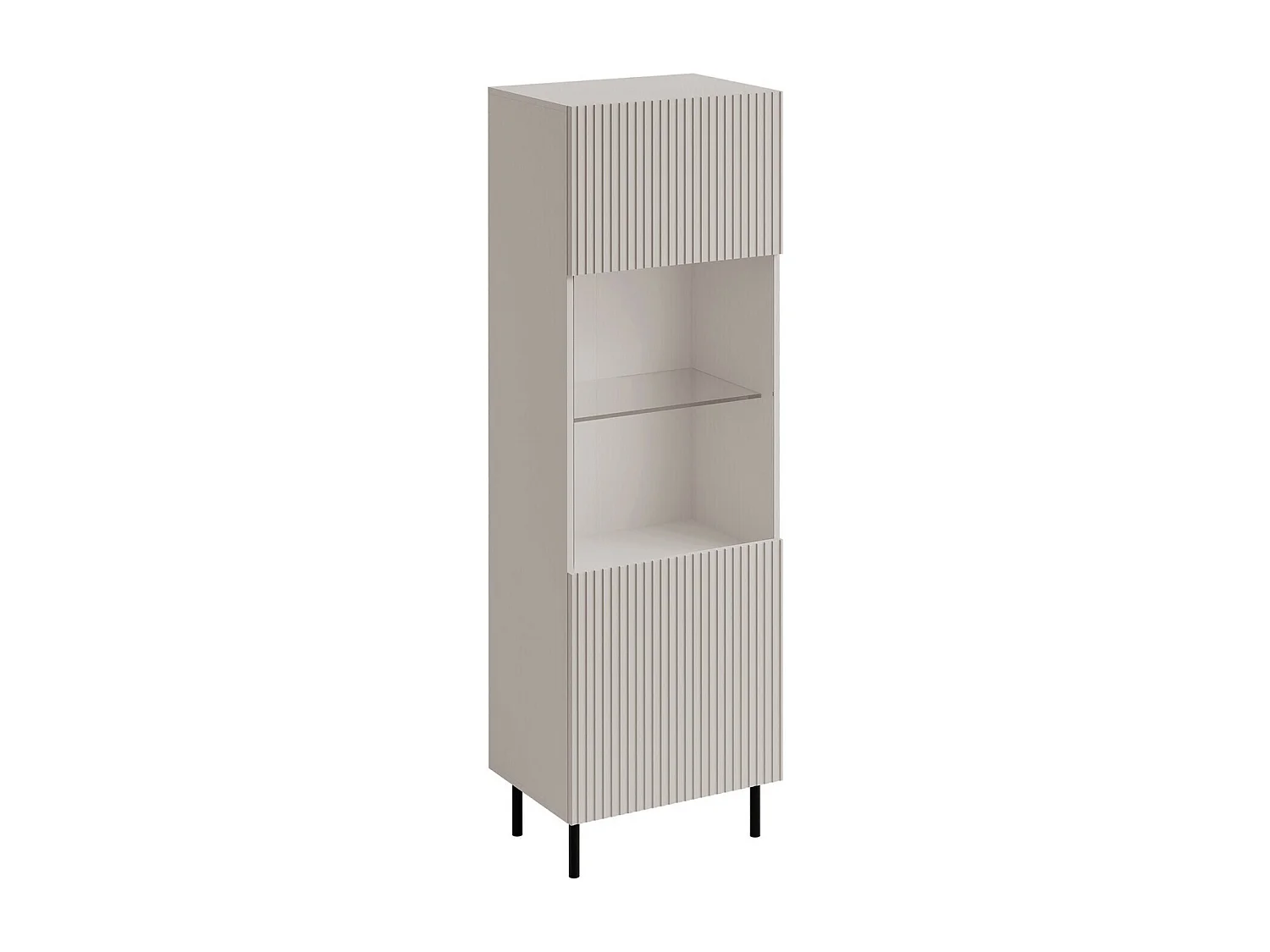 Estantería Livsevi 106, Con puertas|Cerrable, Vidrio templado|MDF|Aglomerado laminado,