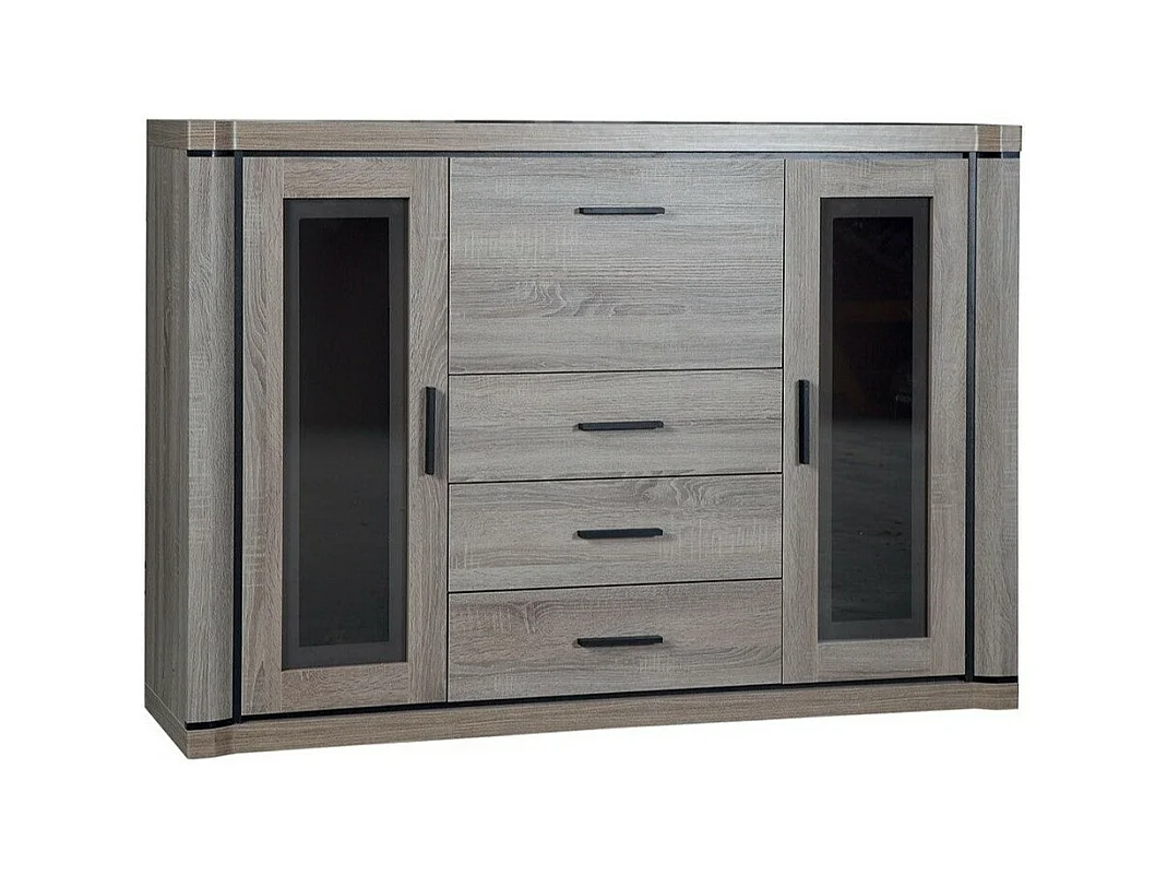 Commode Lorelie 106, Truffe chêne, Avec tiroirs et portes, Nombre de tiroirs: 3, 111x44cm