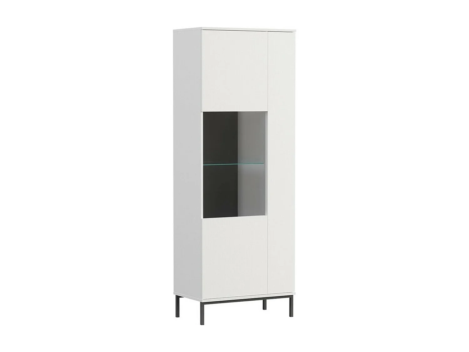 Estantería Lomsore 106, Cerrable|Con puertas, Vidrio|Aglomerado laminado, 190x70x41cm