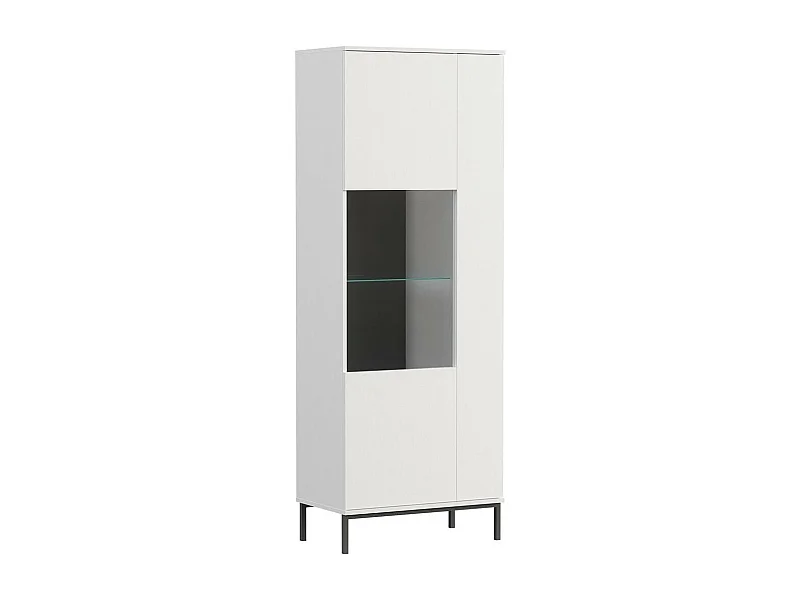 Estantería Lomsore 106, Cerrable|Con puertas, Vidrio|Aglomerado laminado, 190x70x41cm