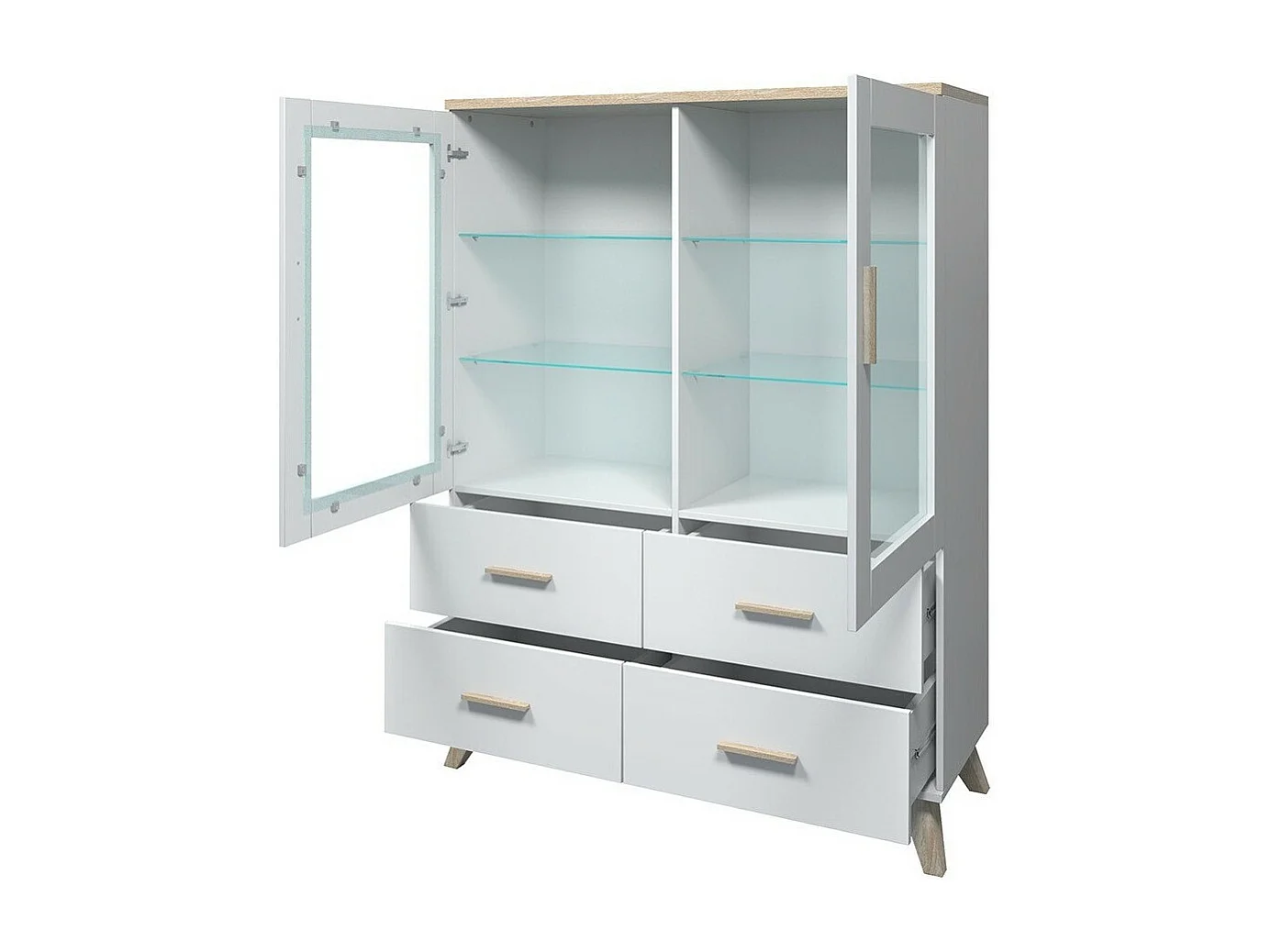 Estantería Larfloi 110, Con cajones|Con puertas|Cerrable, Número de puertas: 2, 160x120cm