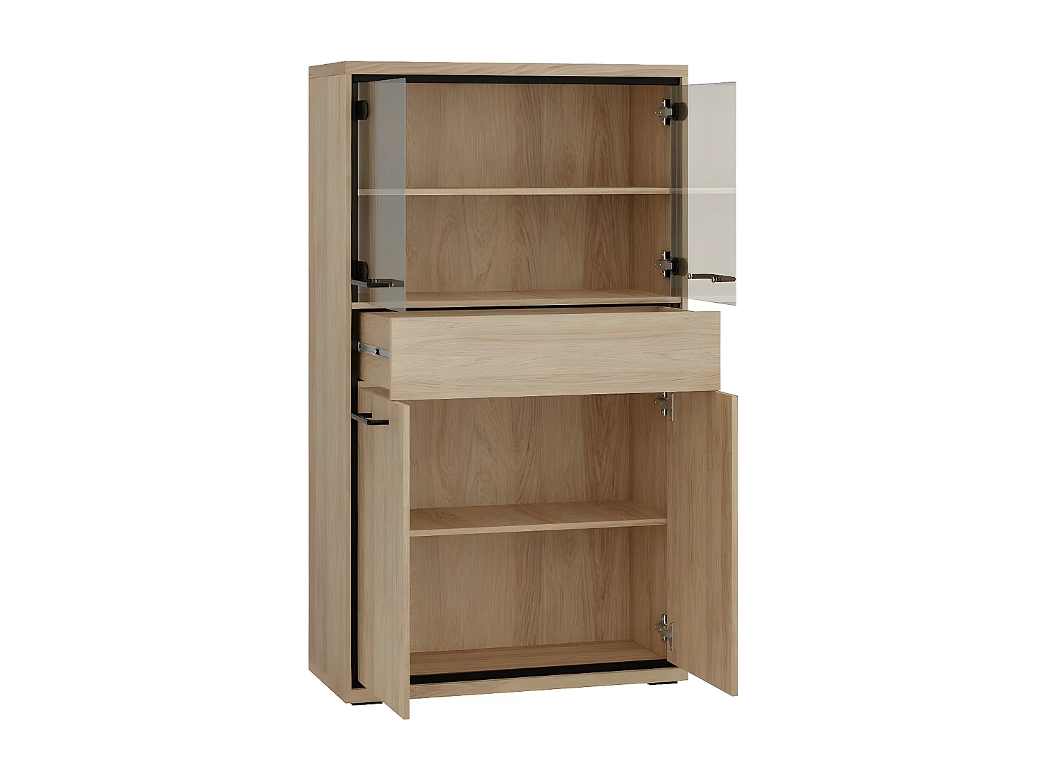 Étagère Etrmoni 107, Avec des portes|Fermé|Avec tiroirs, Stratifié, Nombre de tiroirs: 1