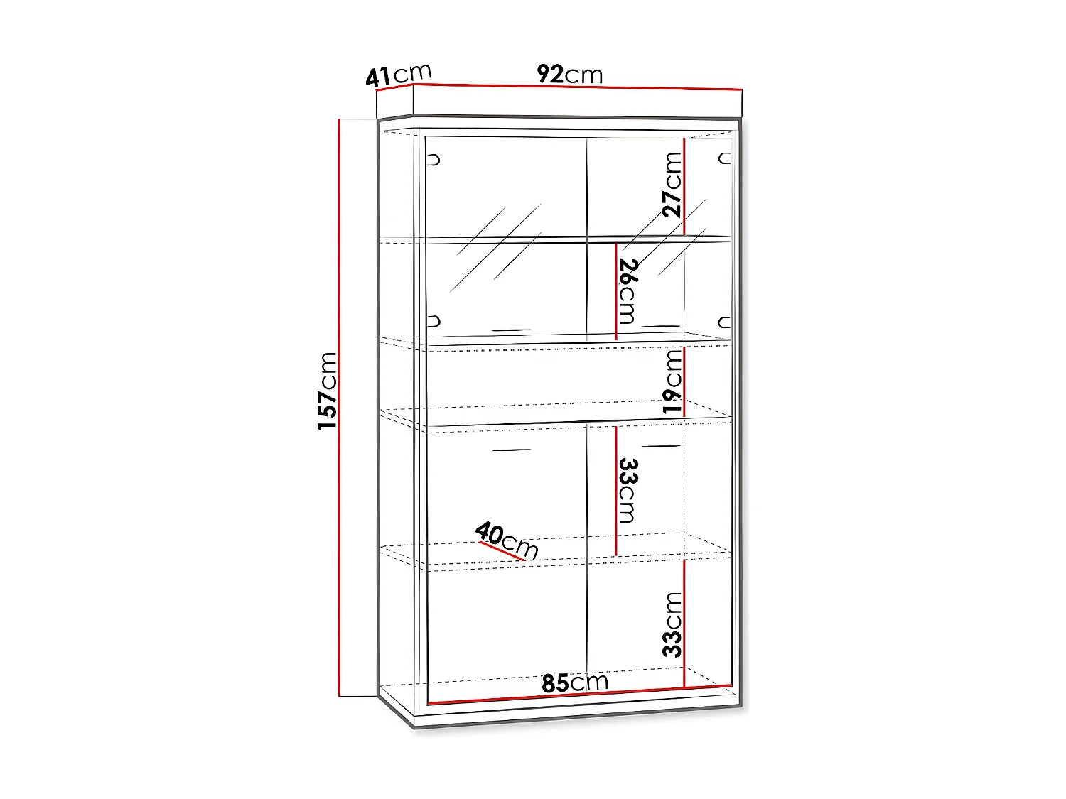 Étagère Etrmoni 107, Avec des portes|Fermé|Avec tiroirs, Stratifié, Nombre de tiroirs: 1