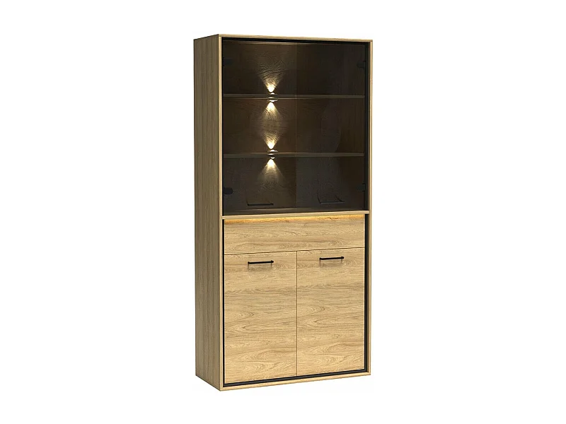 Étagère Etrmoni 102, Avec des portes|Fermé|Avec tiroirs, Stratifié, Nombre de tiroirs: 1