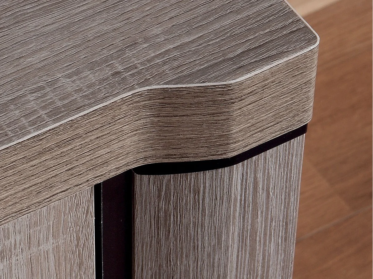 Cómoda Lorelie 106, Trufa roble, Con cajones y puertas, Número de cajones: 3, 111x157cm