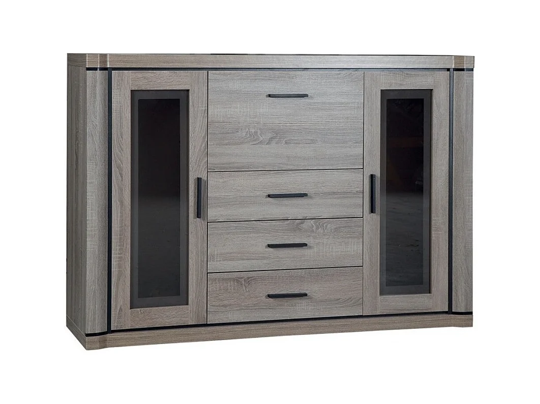 Commode Lorelie 106, Truffe chêne, Avec tiroirs et portes, Nombre de tiroirs: 3, 111x44cm