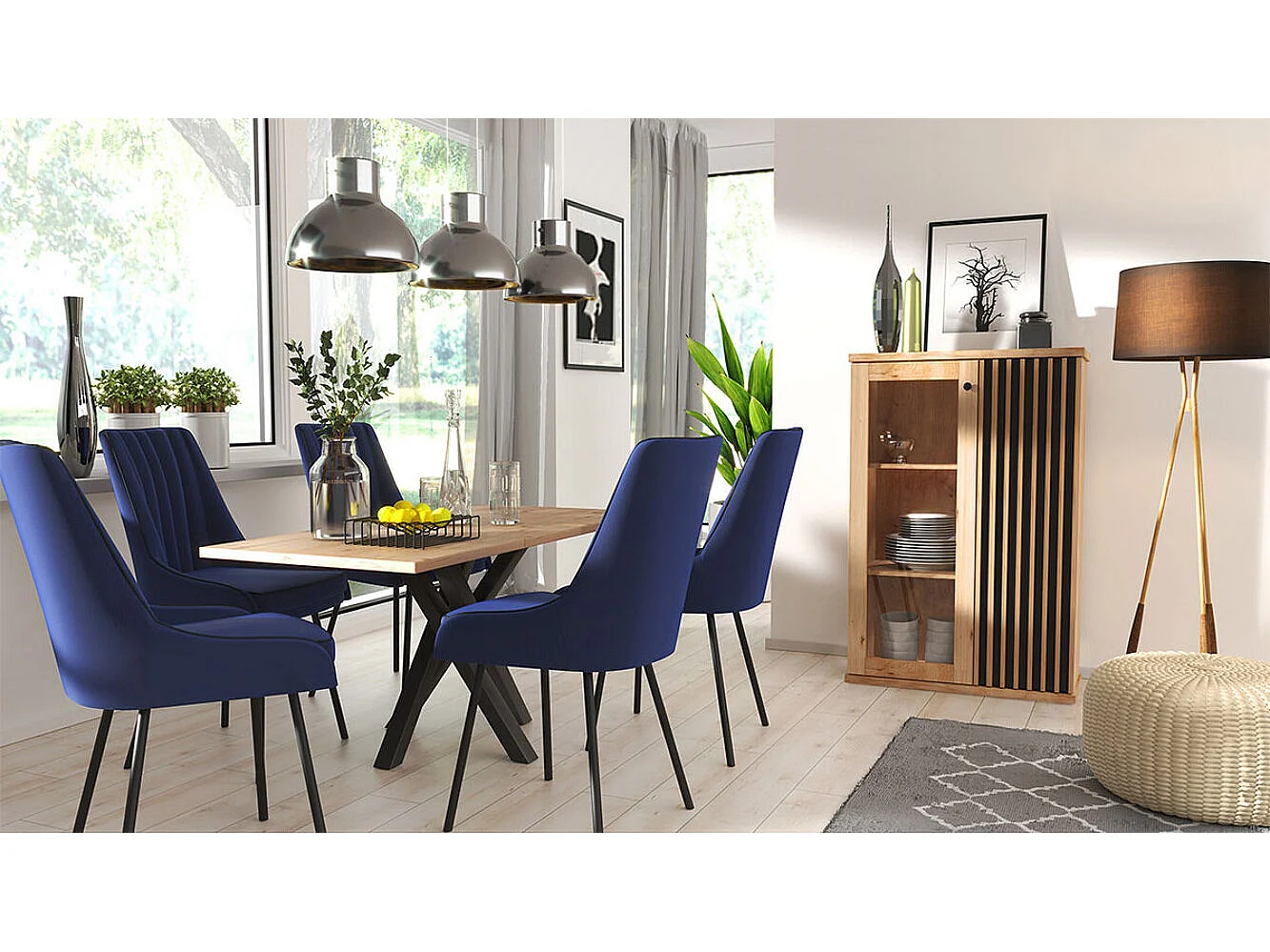 Aparador Venmava 102, Roble Artisan|Negro, 132x86cm, Número de puertas: 241cm