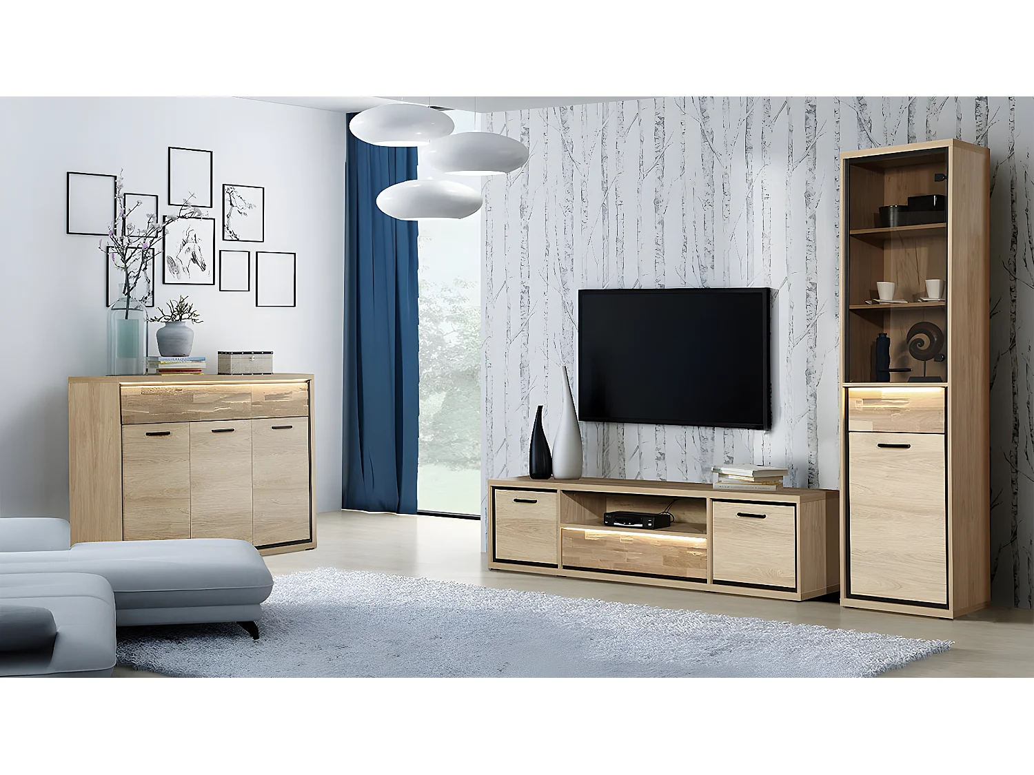 Estantería Etrmoni 108, Cerrable|Con cajones|Con puertas, Aglomerado laminado, 197x50cm