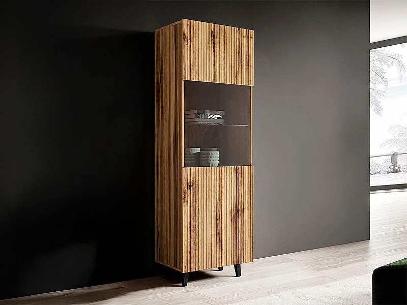 Estante Remeta 105, Pode ser fechado, Vidro temperado, 183x60x42cm