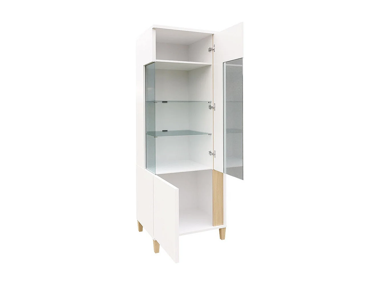 Étagère Livseri 110, Avec des portes|Fermé, Verre|Stratifié, Le nombre de portes: 2, 52cm