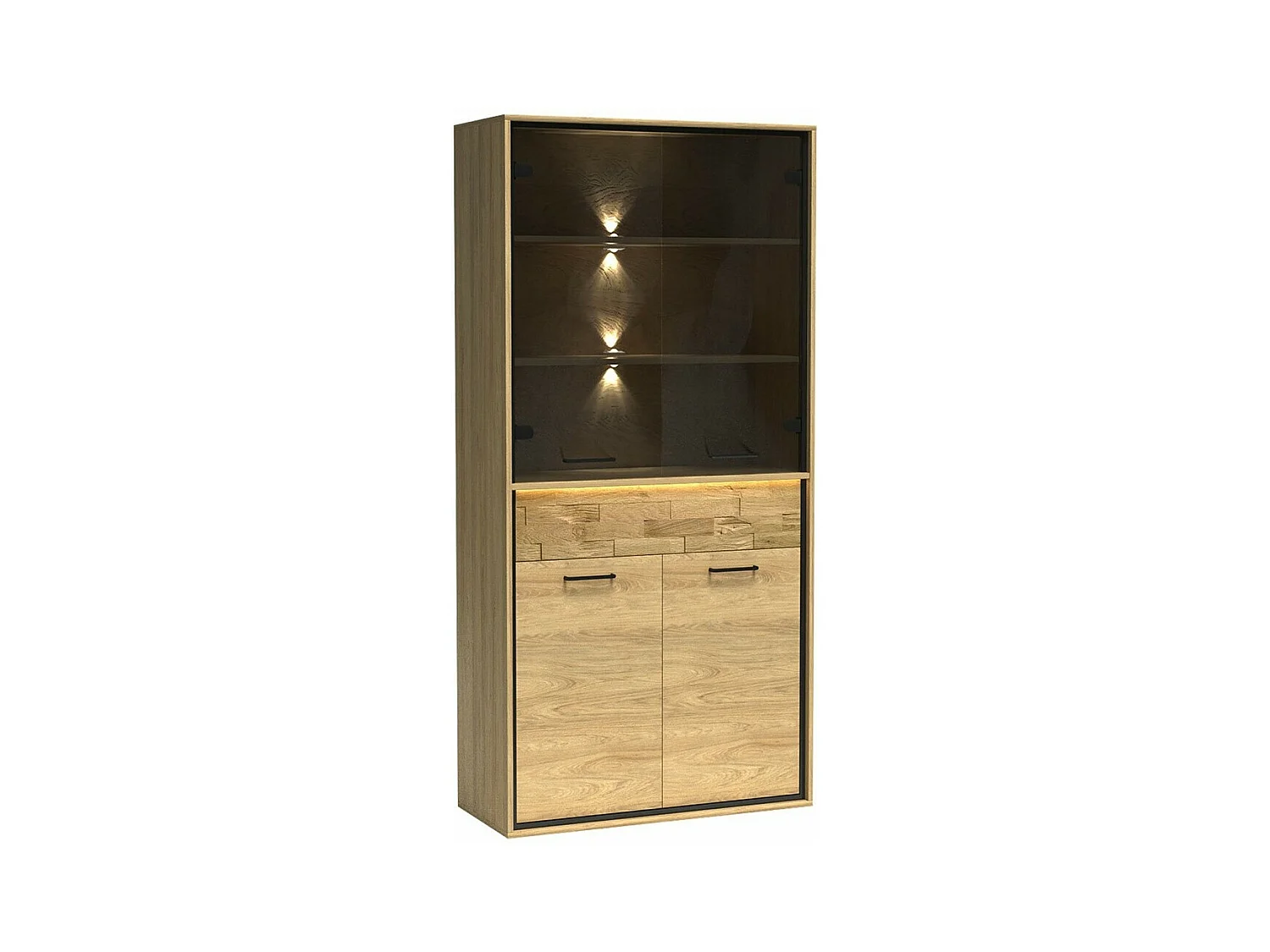 Estantería Etrmoni 102, Cerrable|Con cajones|Con puertas, Aglomerado laminado, 197x92cm