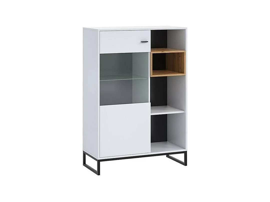 Buffet Baltesi 107, Blanc|Chêne Artisan, 130x90cm, Le nombre de portes: 240cm