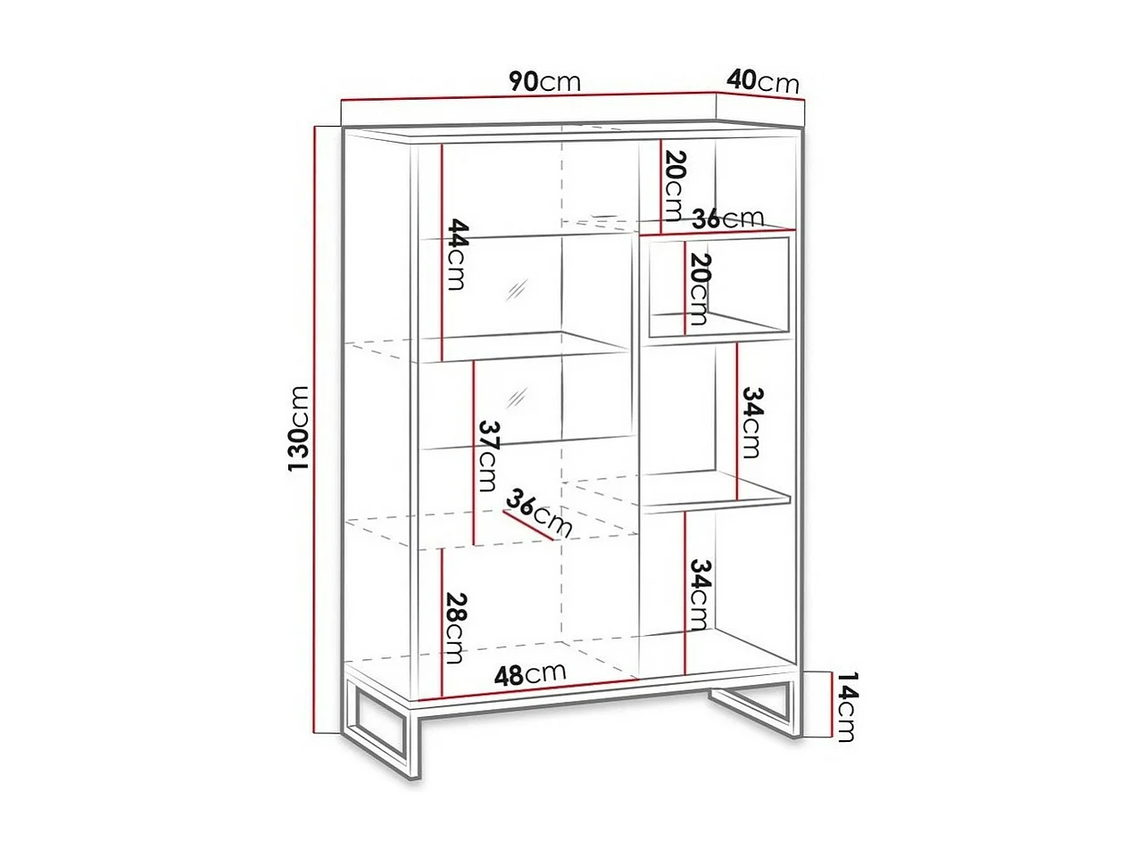 Aparador Baltesi 107, Roble Artisan|Blanco, 130x90cm, Número de puertas: 240cm