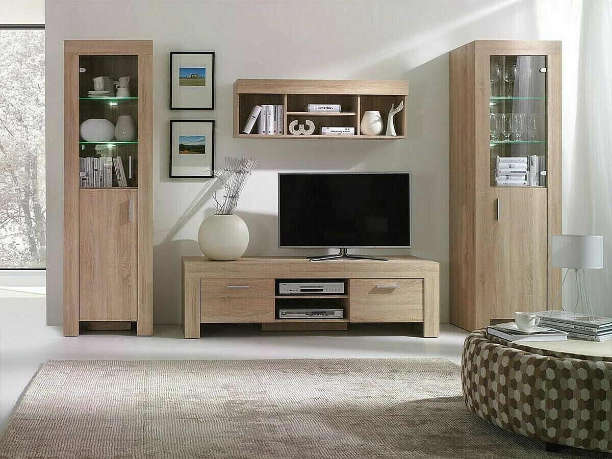 Estante Melfeli 103, Pode ser fechado, Placa de aglomerado laminado